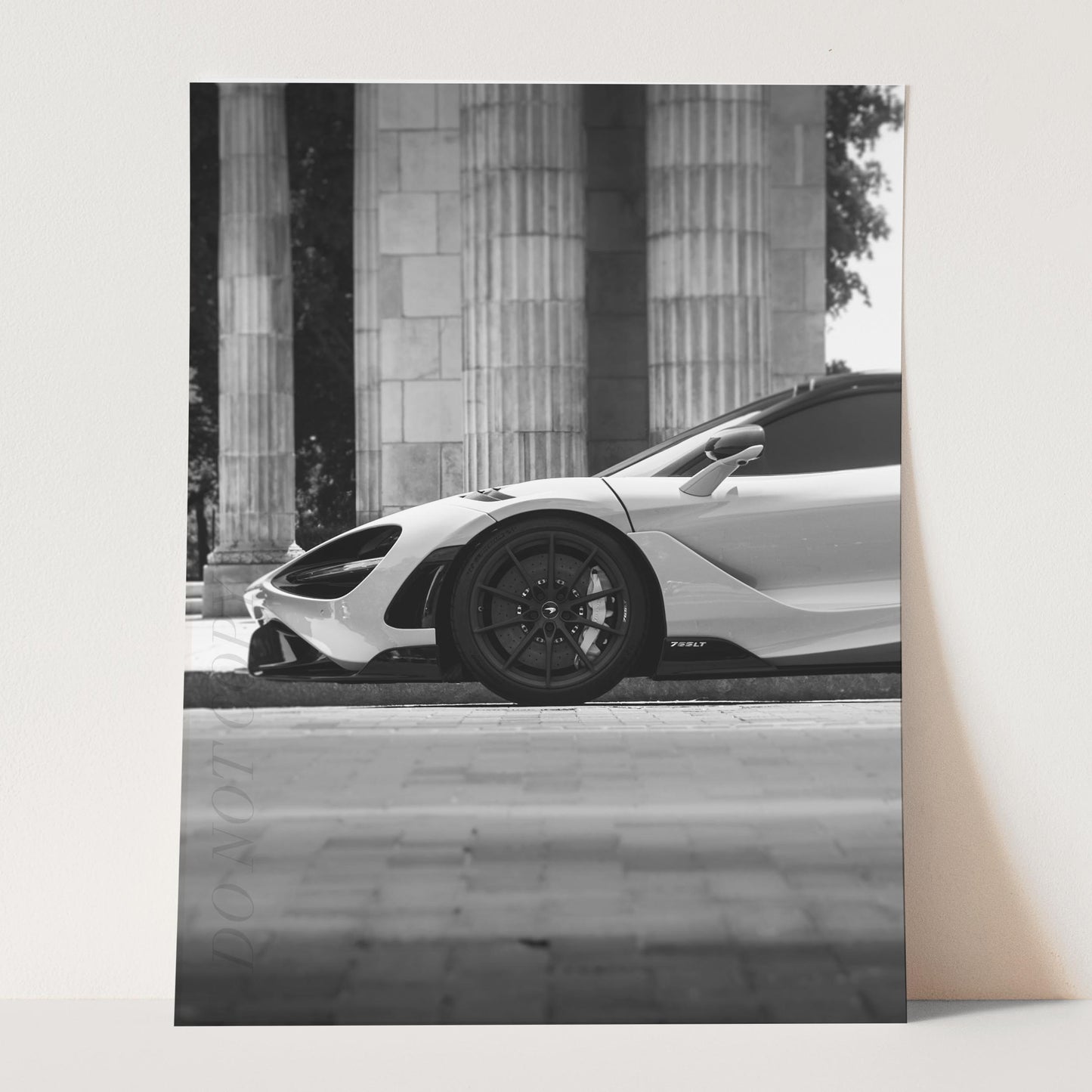 McLaren Front View Black & White