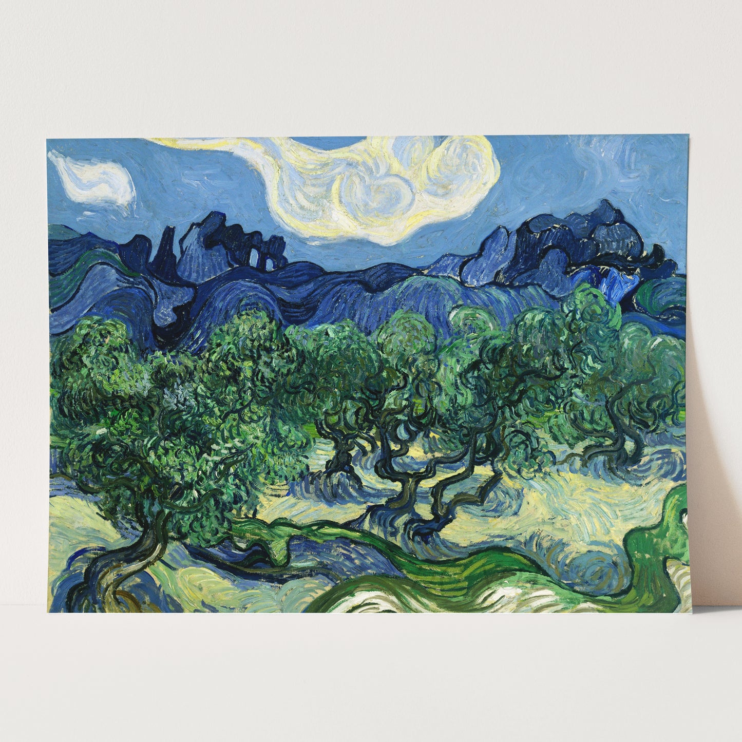 Olive Trees with the Alpilles in the Background (1889) by Van Gogh