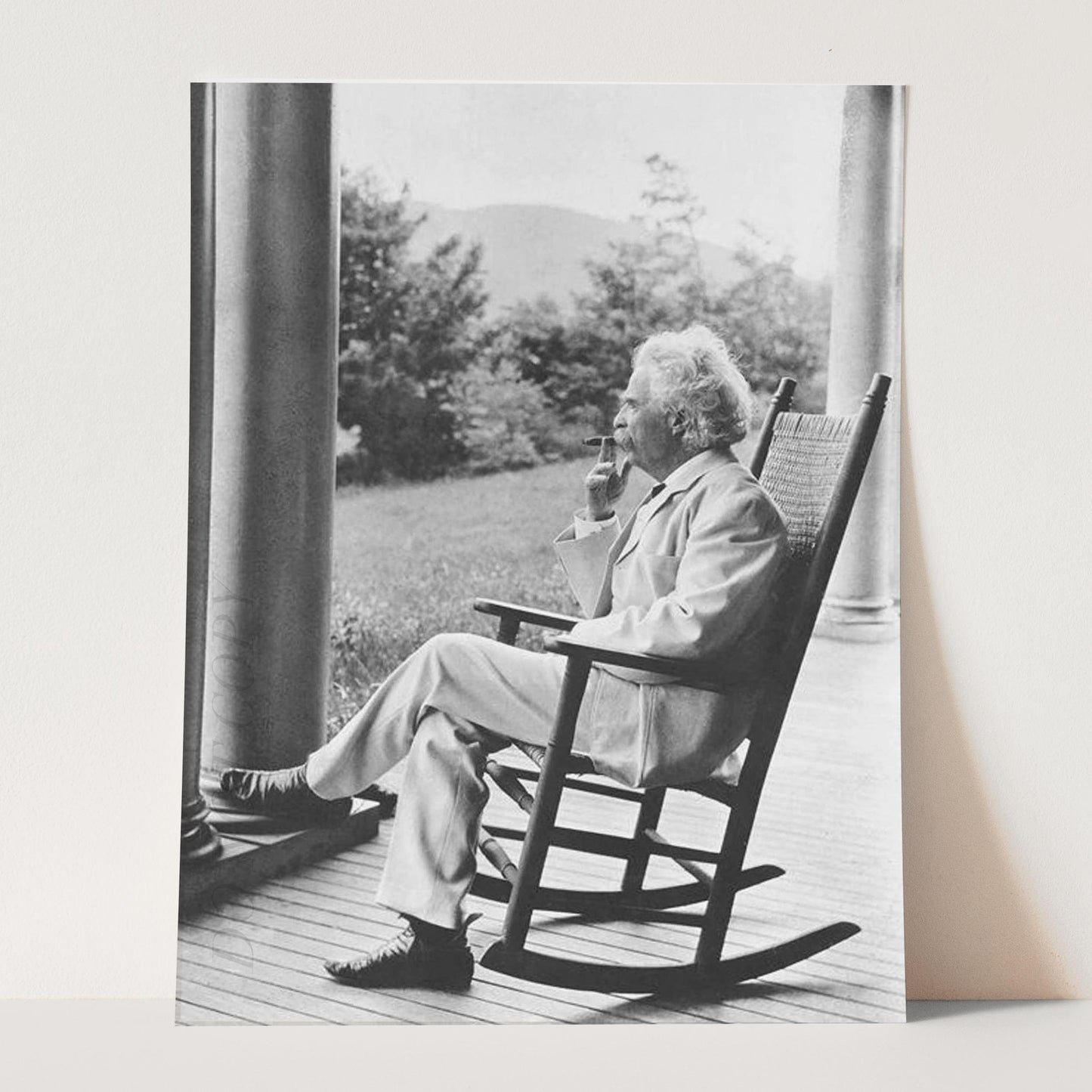 Mark Twain Smoking Cigar In New Hampshire