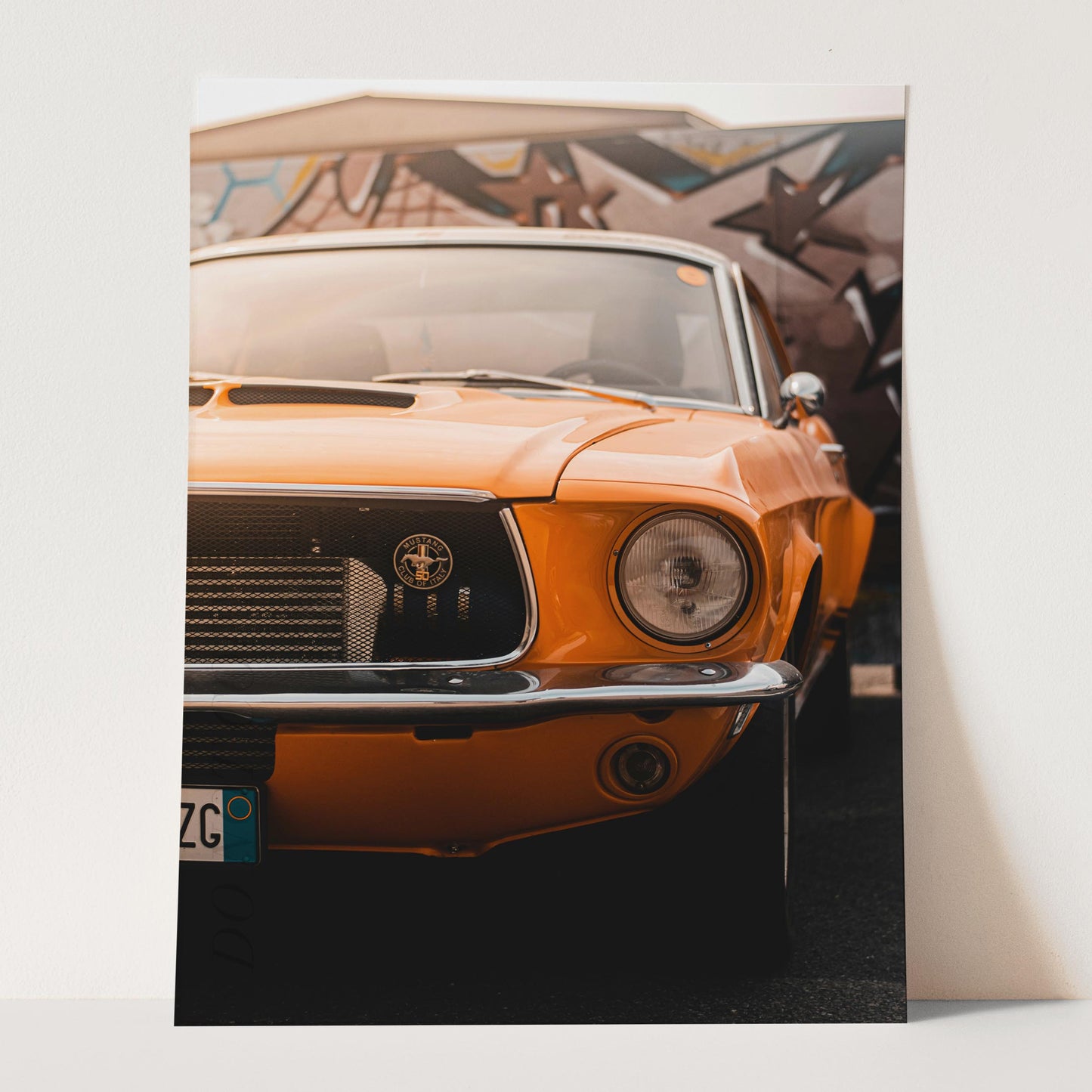 Orange Ford Mustang