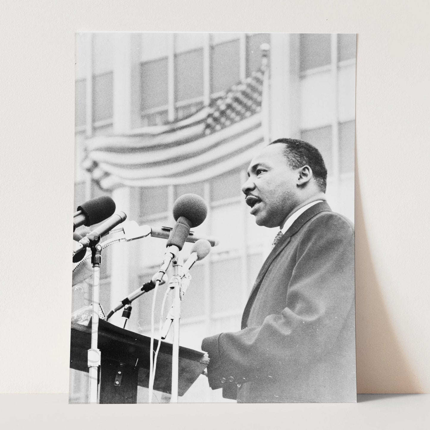 MLK Martin Luther King Jr With USA Flag