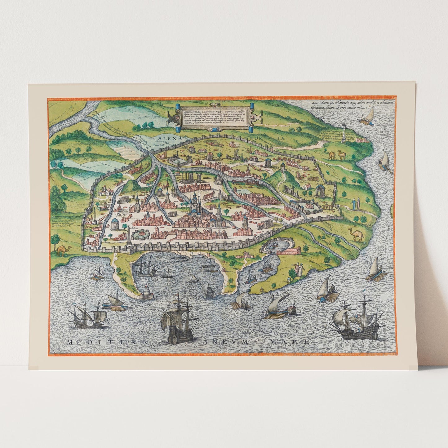 Map of Alexandria (1575) by Georg Braun
