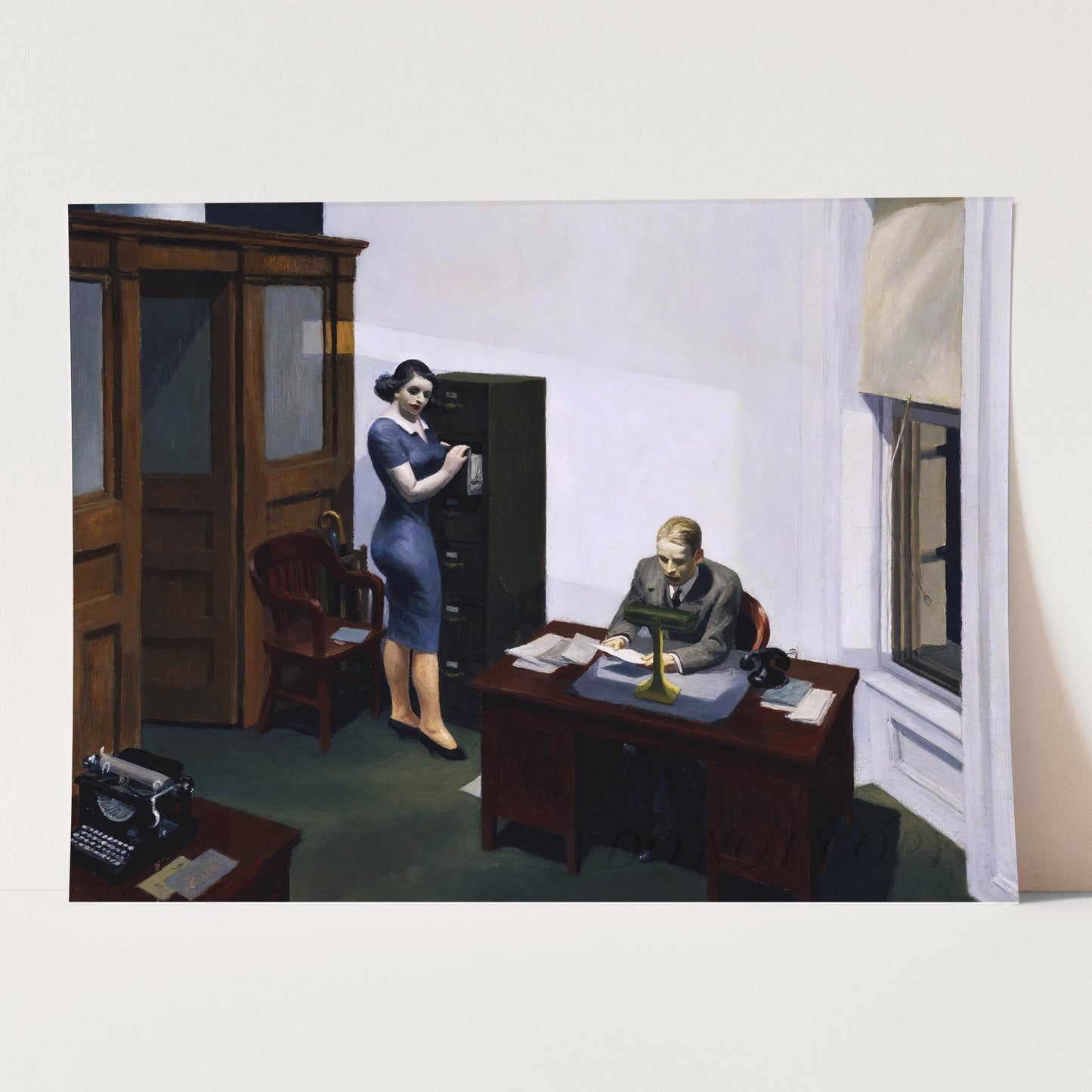 Office at Night Painting by Edward Hopper