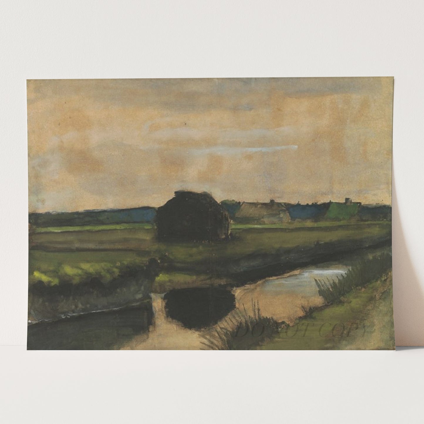 Landscape with a Stack of Peat and Farmhouses