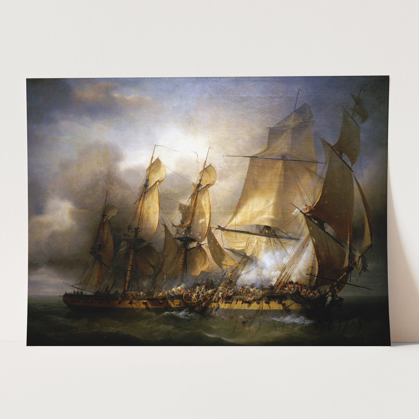 Naval battle between frigates between La Bayonnaise and L'Embuscade 1798 by Louis Philippe Crepin
