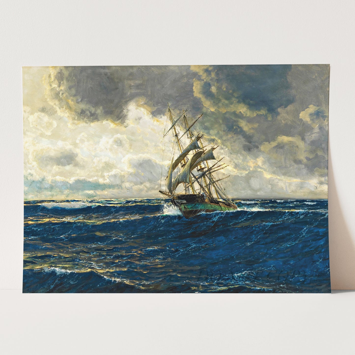 A Three-Master at Sea by Michael Zeno Diemer