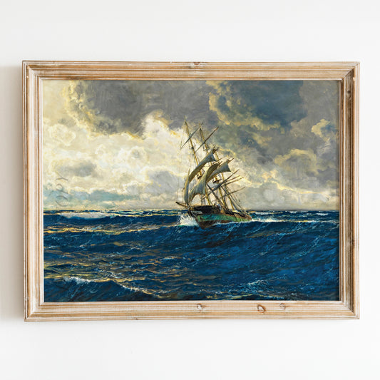 A Three-Master at Sea by Michael Zeno Diemer