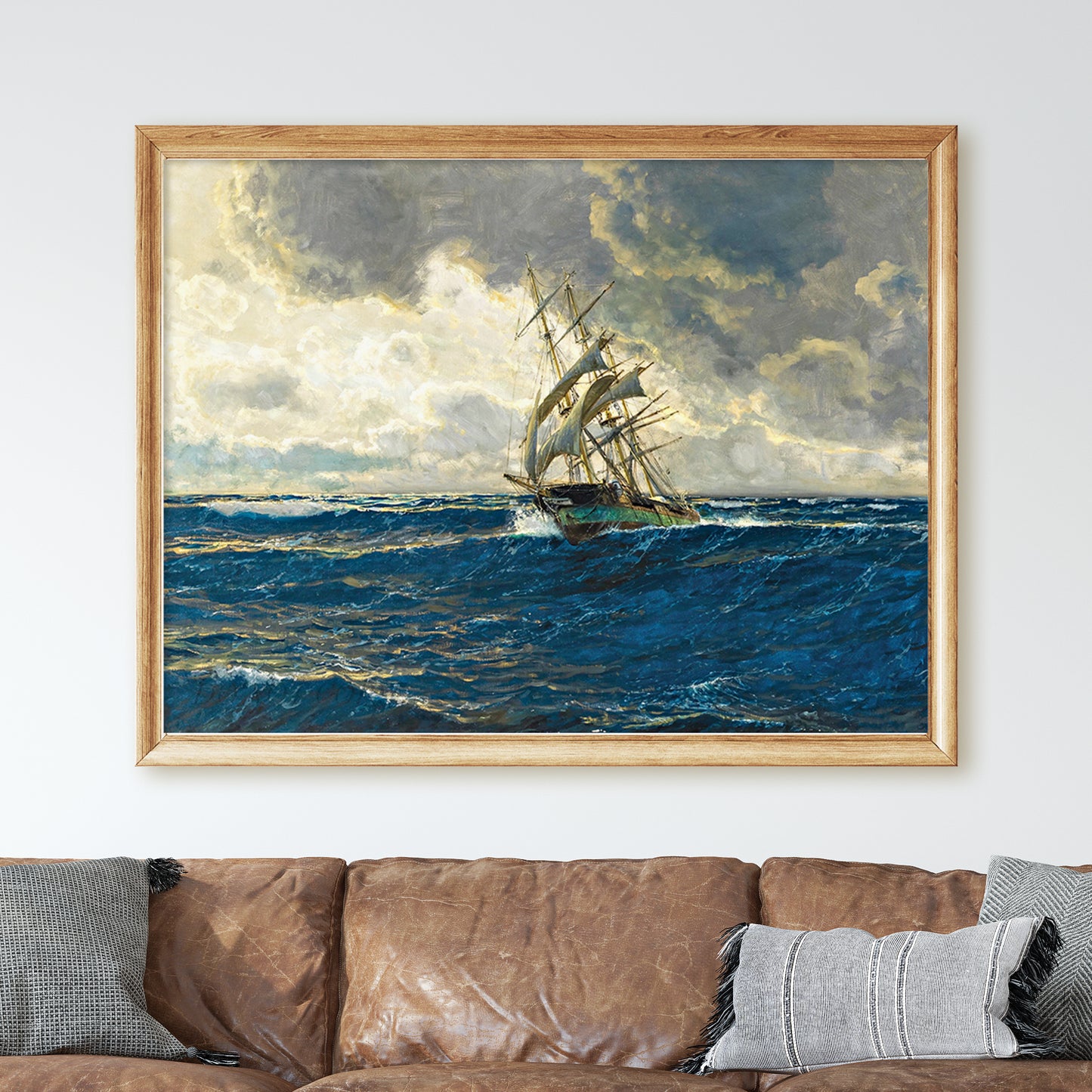 A Three-Master at Sea by Michael Zeno Diemer