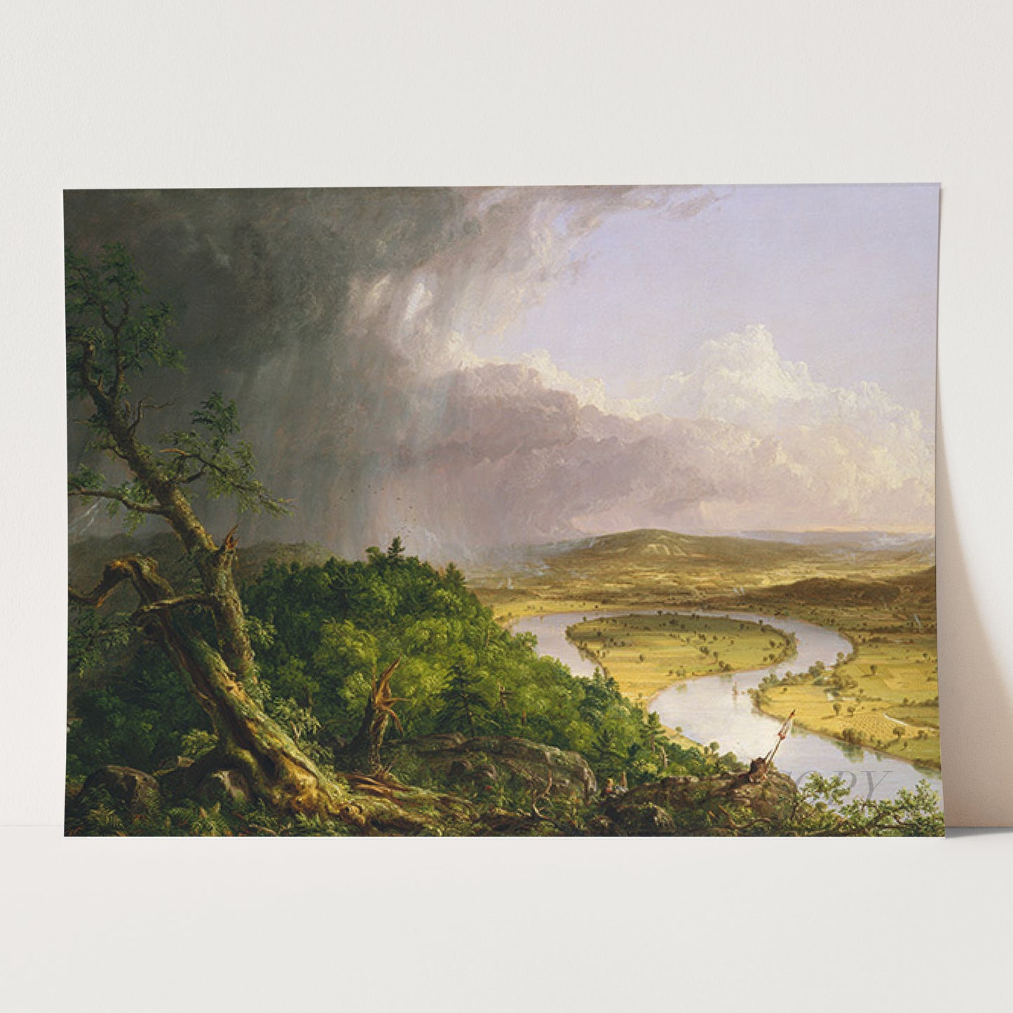 A View from Mount Holyoke After a Thunderstorm, Northampton, Massachusetts - The Oxbow (1836) by Thomas Cole