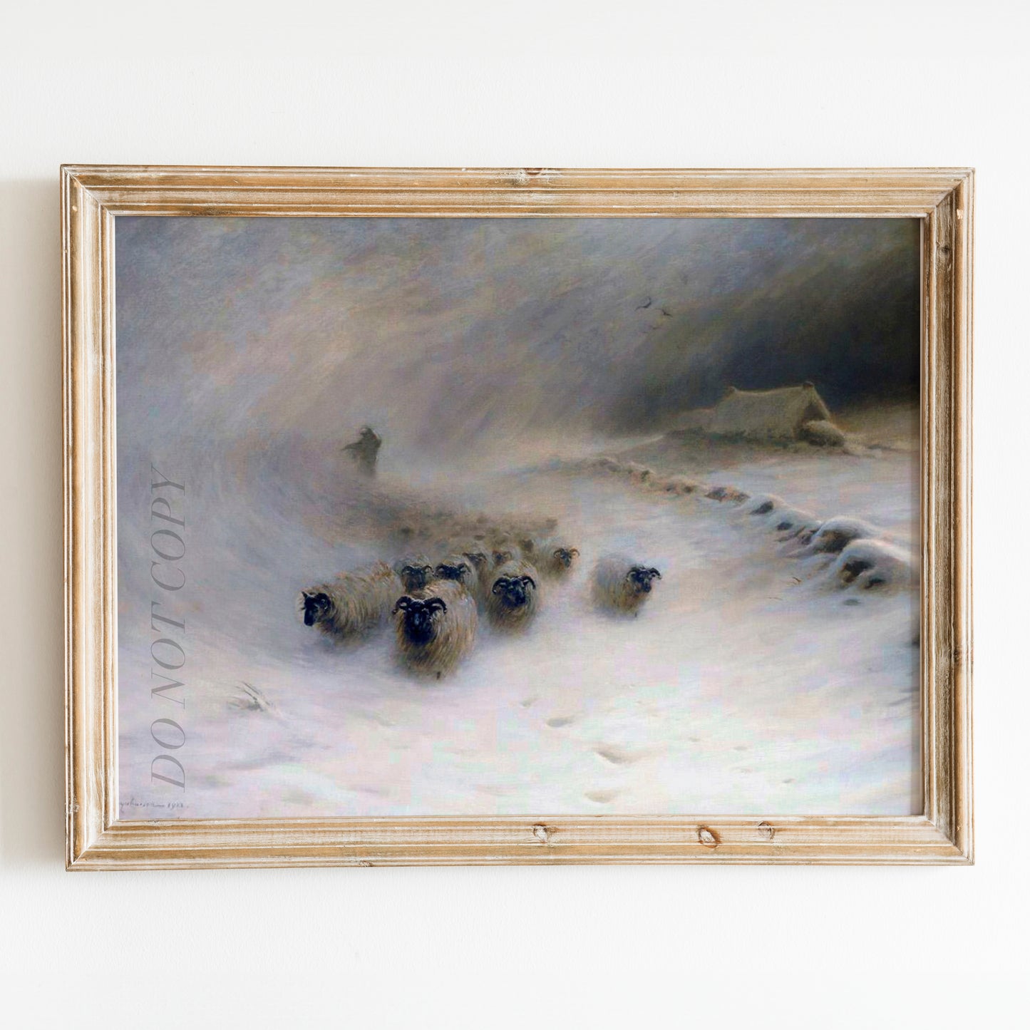 A Flock Of Sheep In A Snowstorm (1912) by Joseph Farquharson