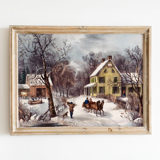 American Homestead Winter by Currier & Ives
