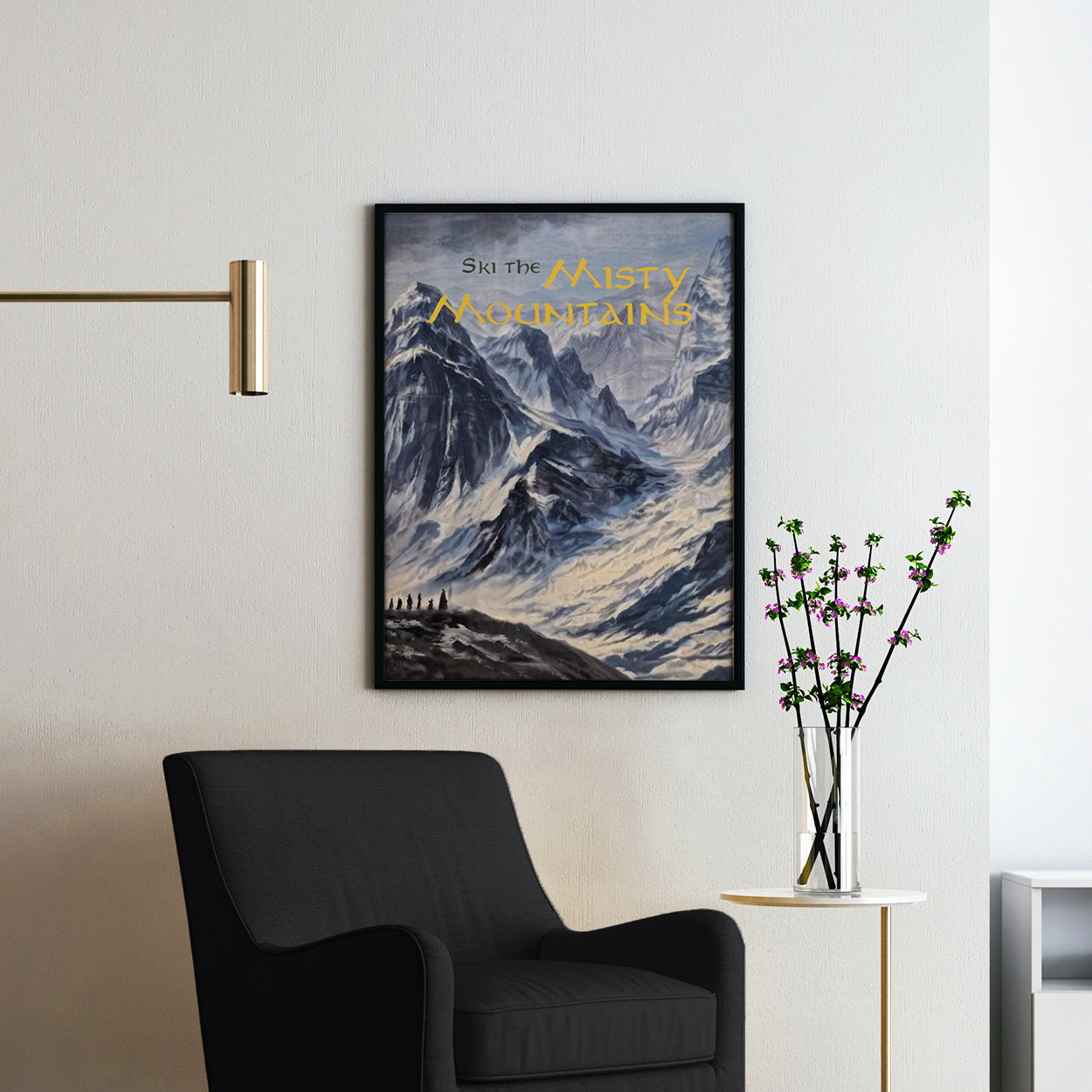 Vintage Misty Mountains Travel Poster