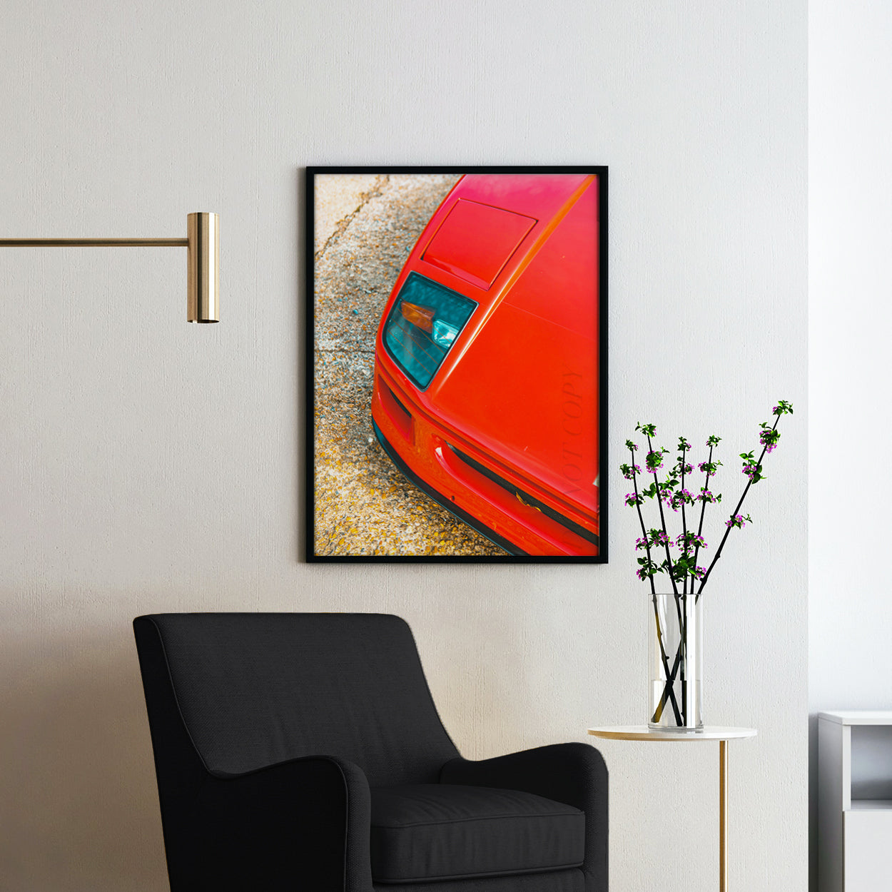 Vintage Red Ferrari Hood & Light