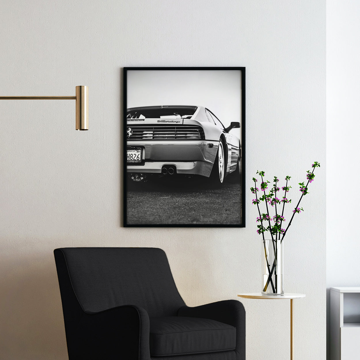 Vintage Ferrari 348 Challenge Black & White