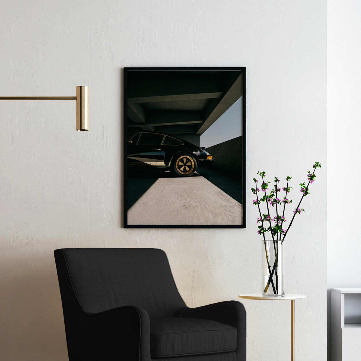Vintage Porsche 911 with Gold