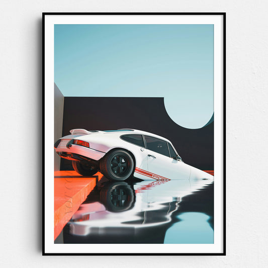 Vintage Porsche in a Swimming Pool