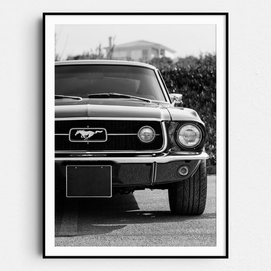 Vintage Ford Mustang Black & White