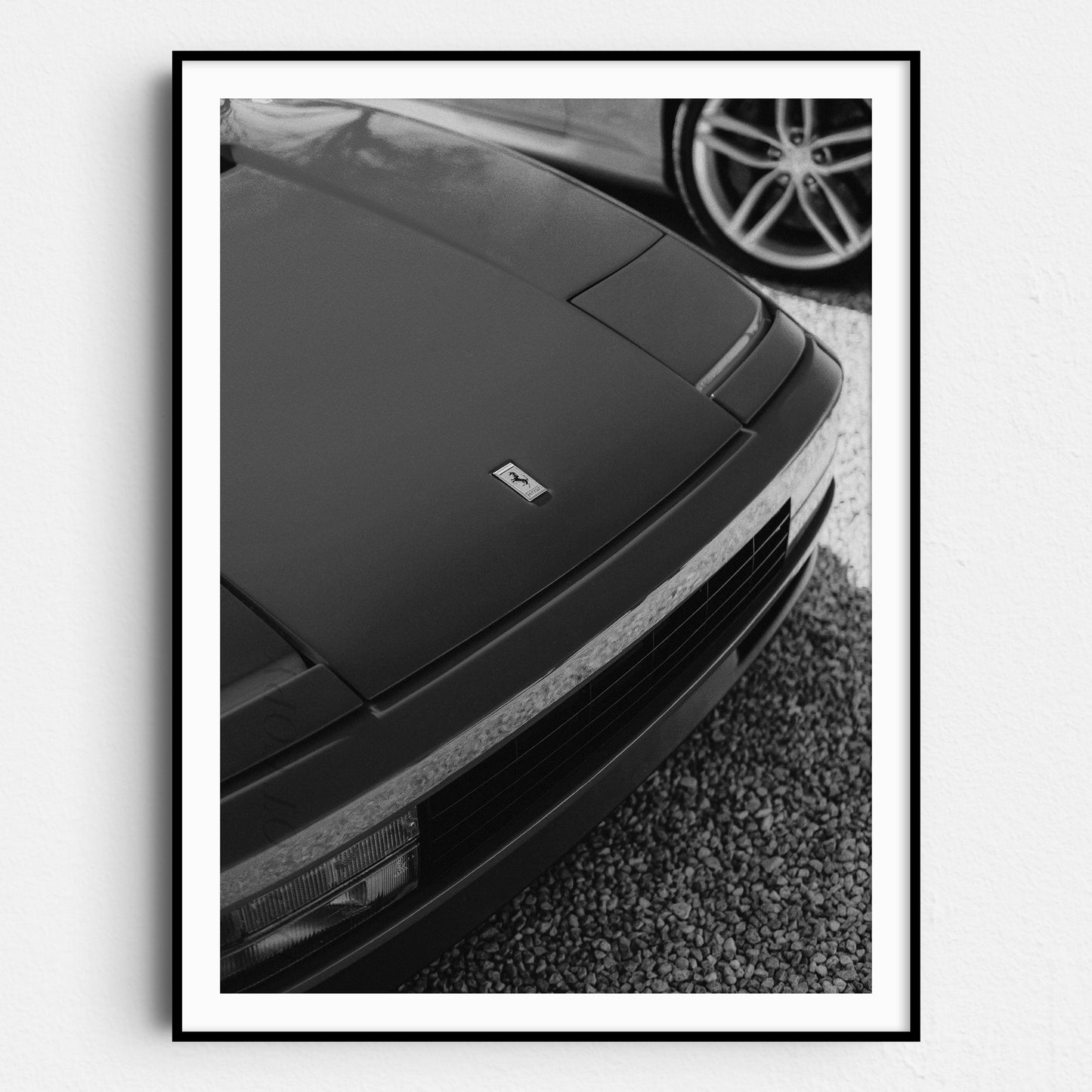 Vintage Ferrari Hood in Black & White