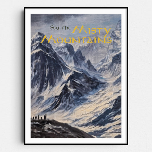 Vintage Misty Mountains Travel Poster