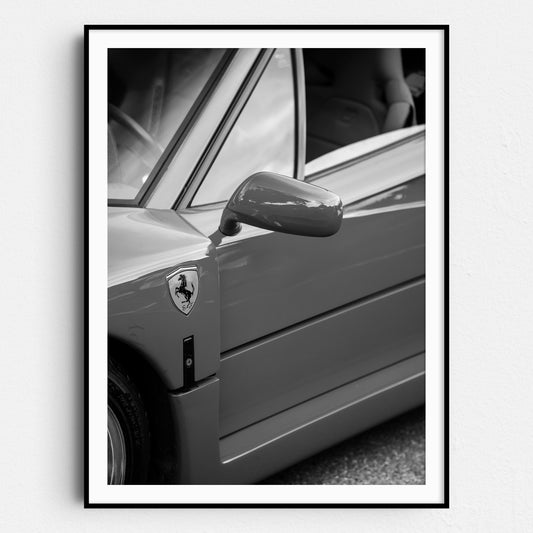 Ferrari Side Logo in Black & White