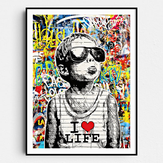 I Love Life Boy Banksy
