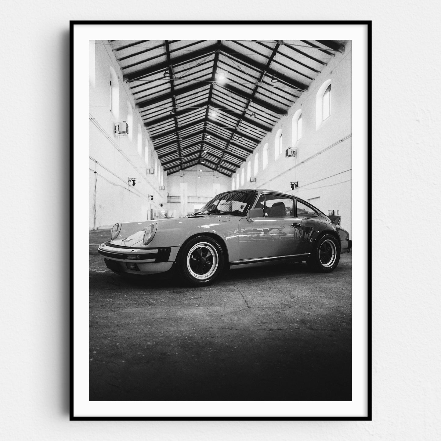 Vintage Orange Porsche 911 in Black & White