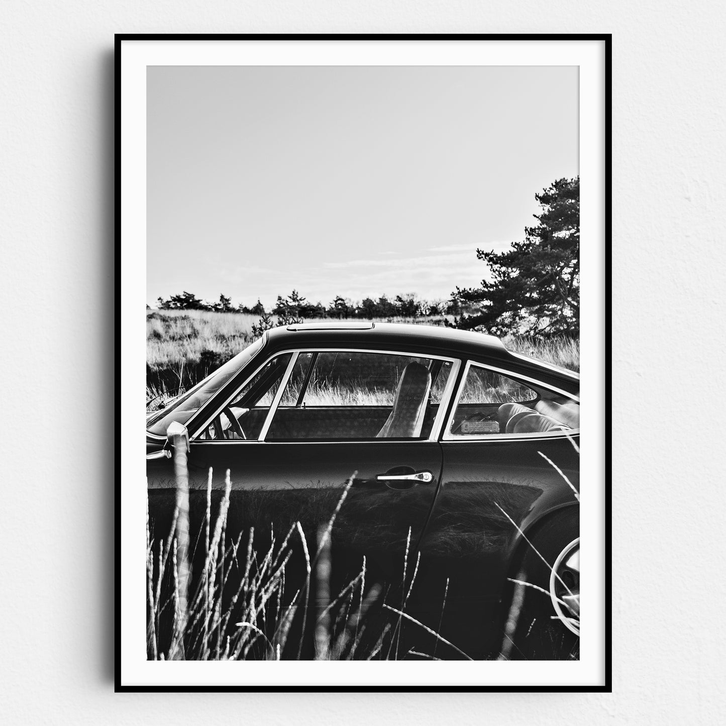 Vintage Black Porsche 911 Parked