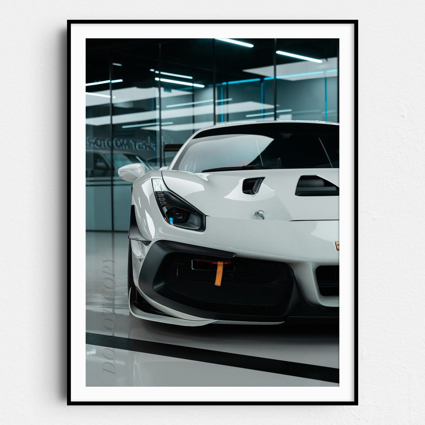 White Ferrari Front View