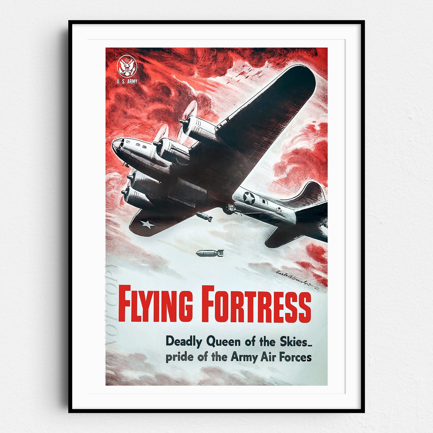 WWII US Army Air Force Propaganda Poster - B17 Flying Fortress