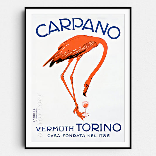 Carpano Vermuth Vintage Flamingo Poster