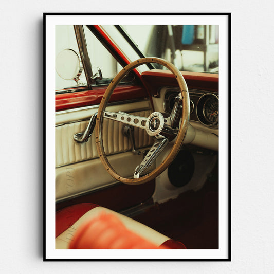 Vintage Ford Mustang Red Interior