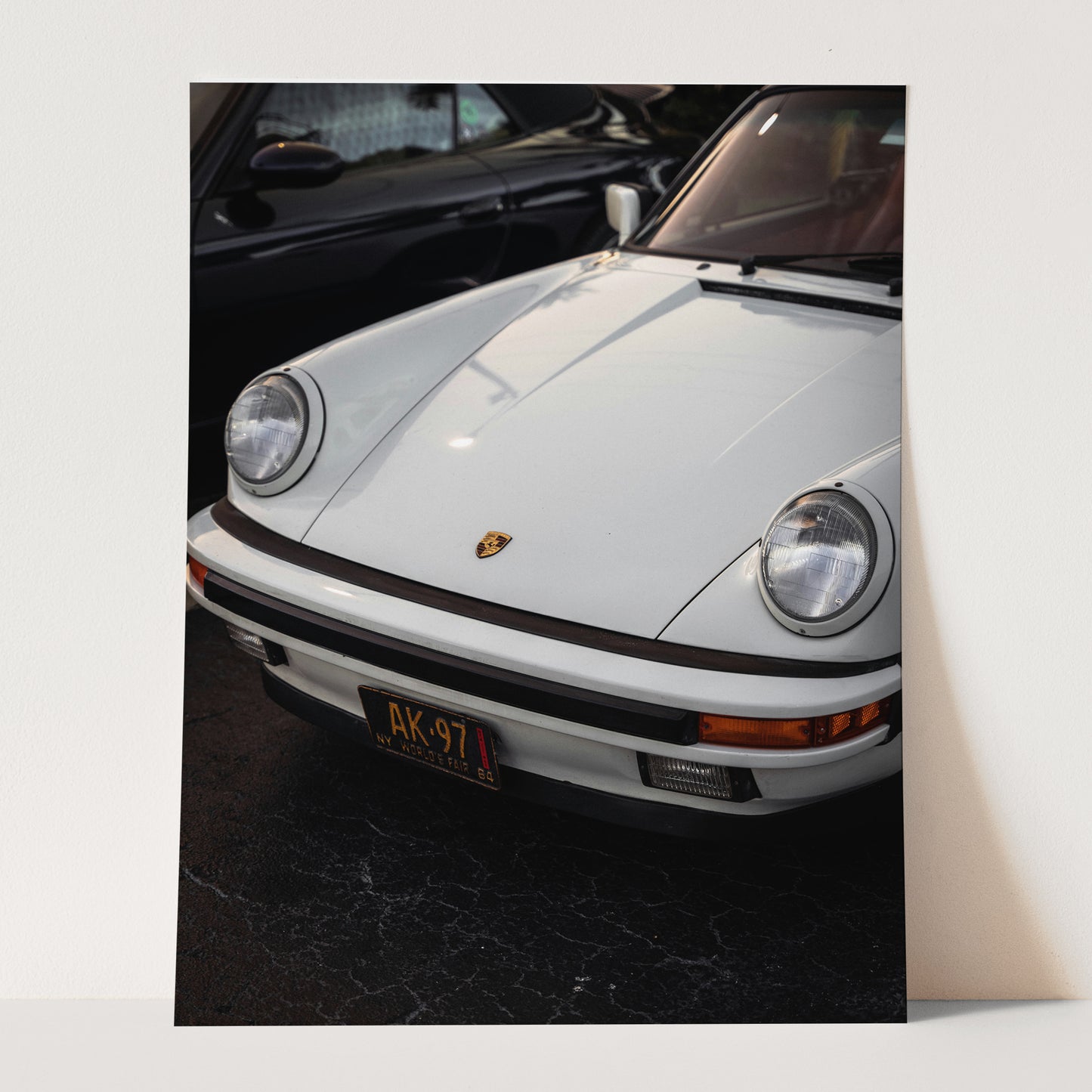 Vintage White Porsche 911 Lights