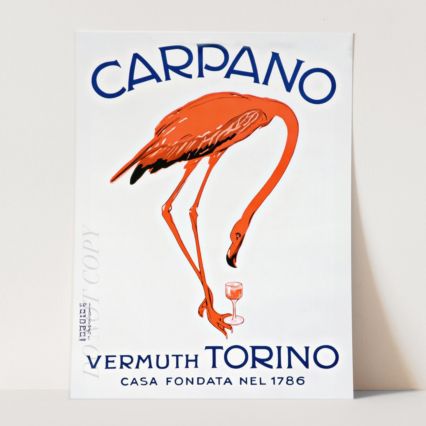 Carpano Vermuth Vintage Flamingo Poster