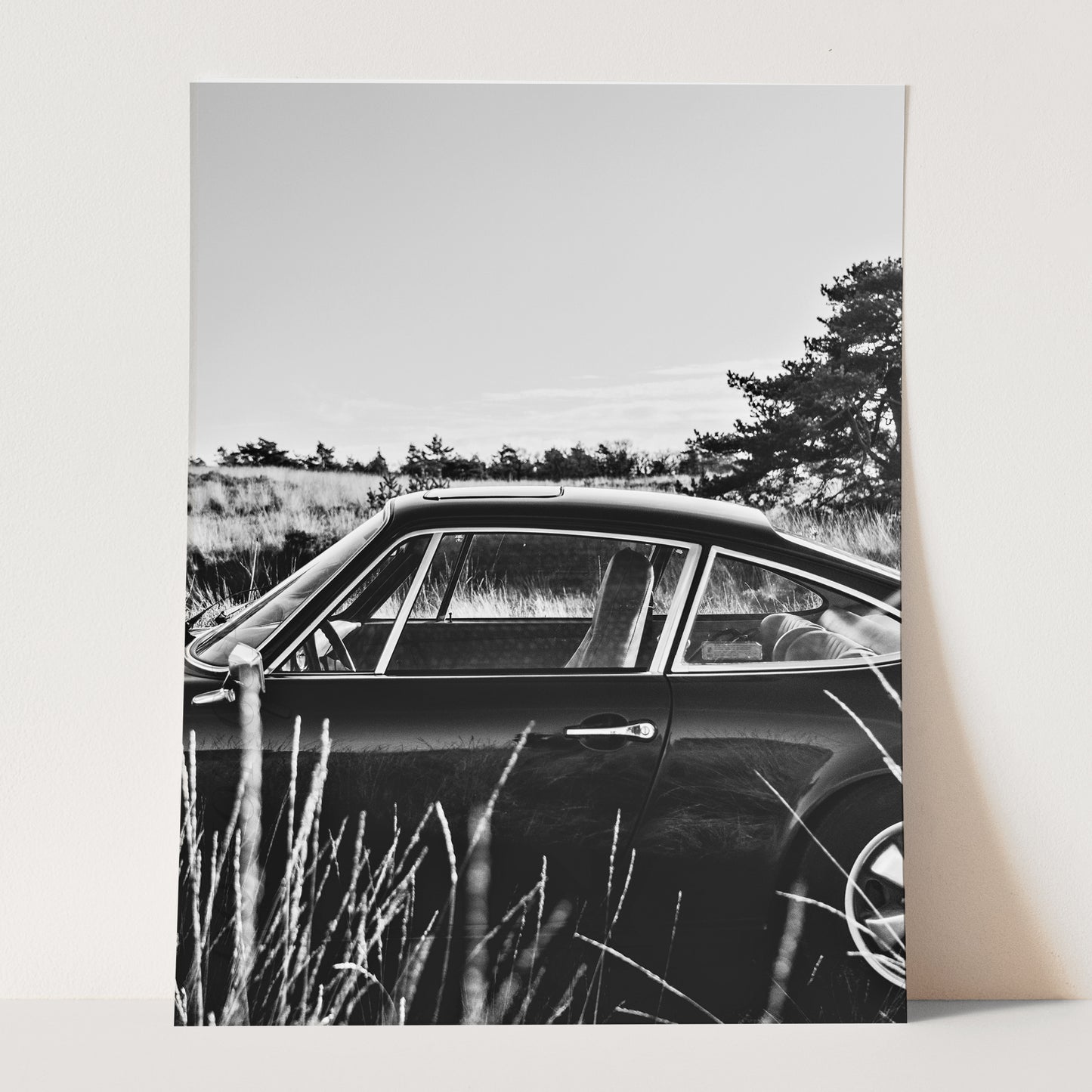 Vintage Black Porsche 911 Parked