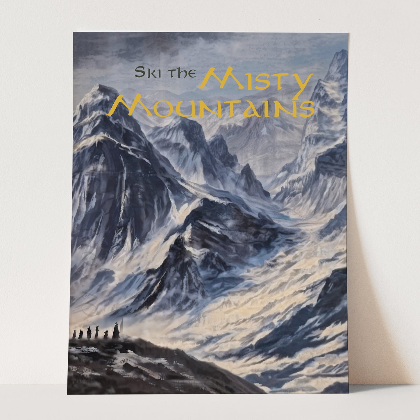 Vintage Misty Mountains Travel Poster