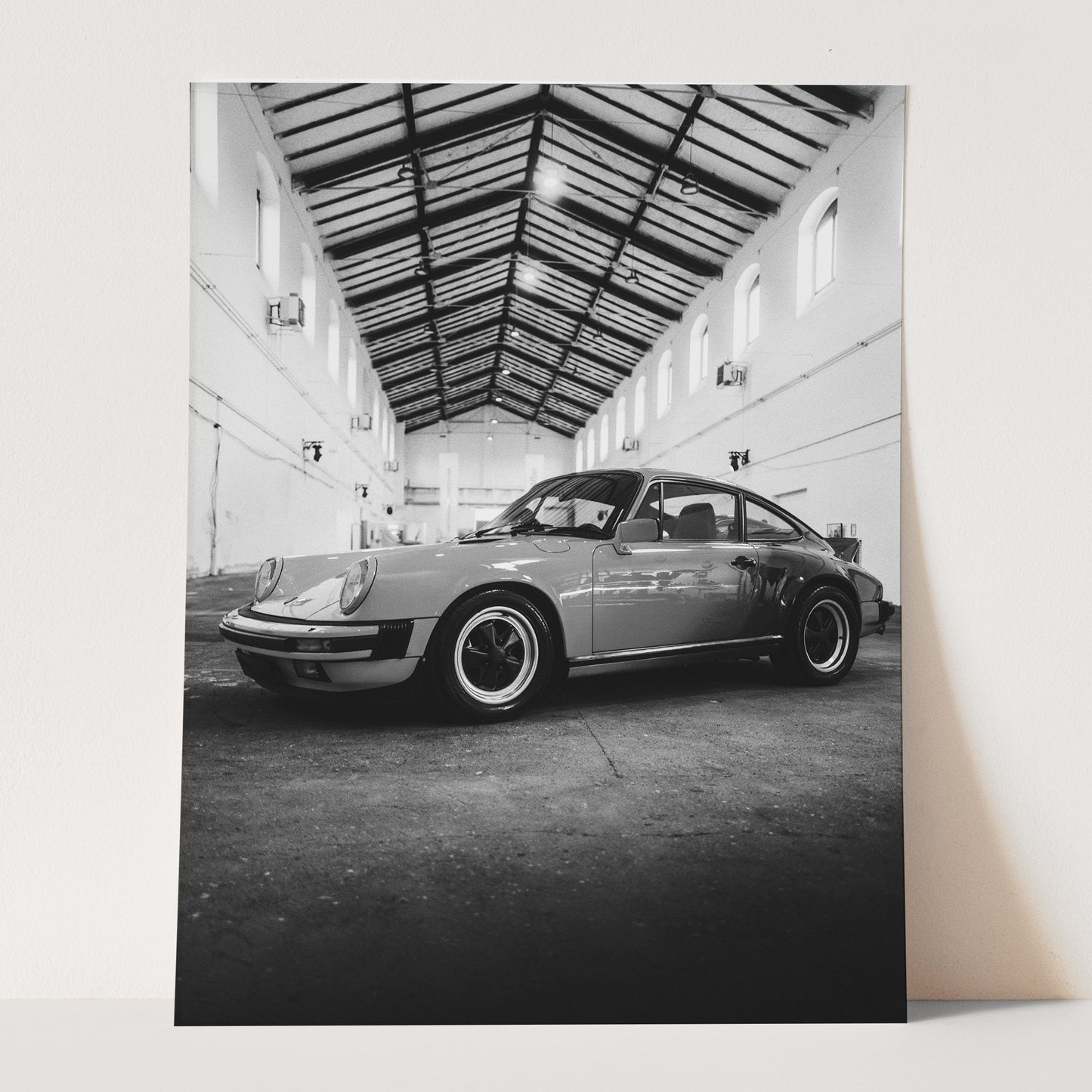 Vintage Orange Porsche 911 in Black & White
