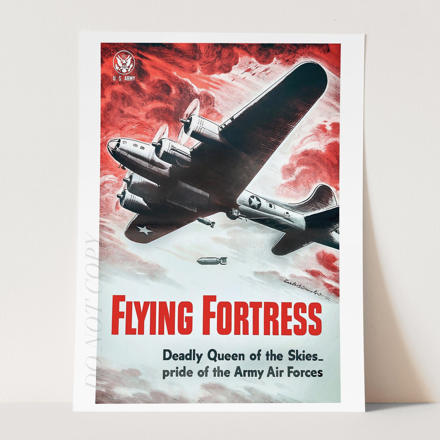 WWII US Army Air Force Propaganda Poster - B17 Flying Fortress