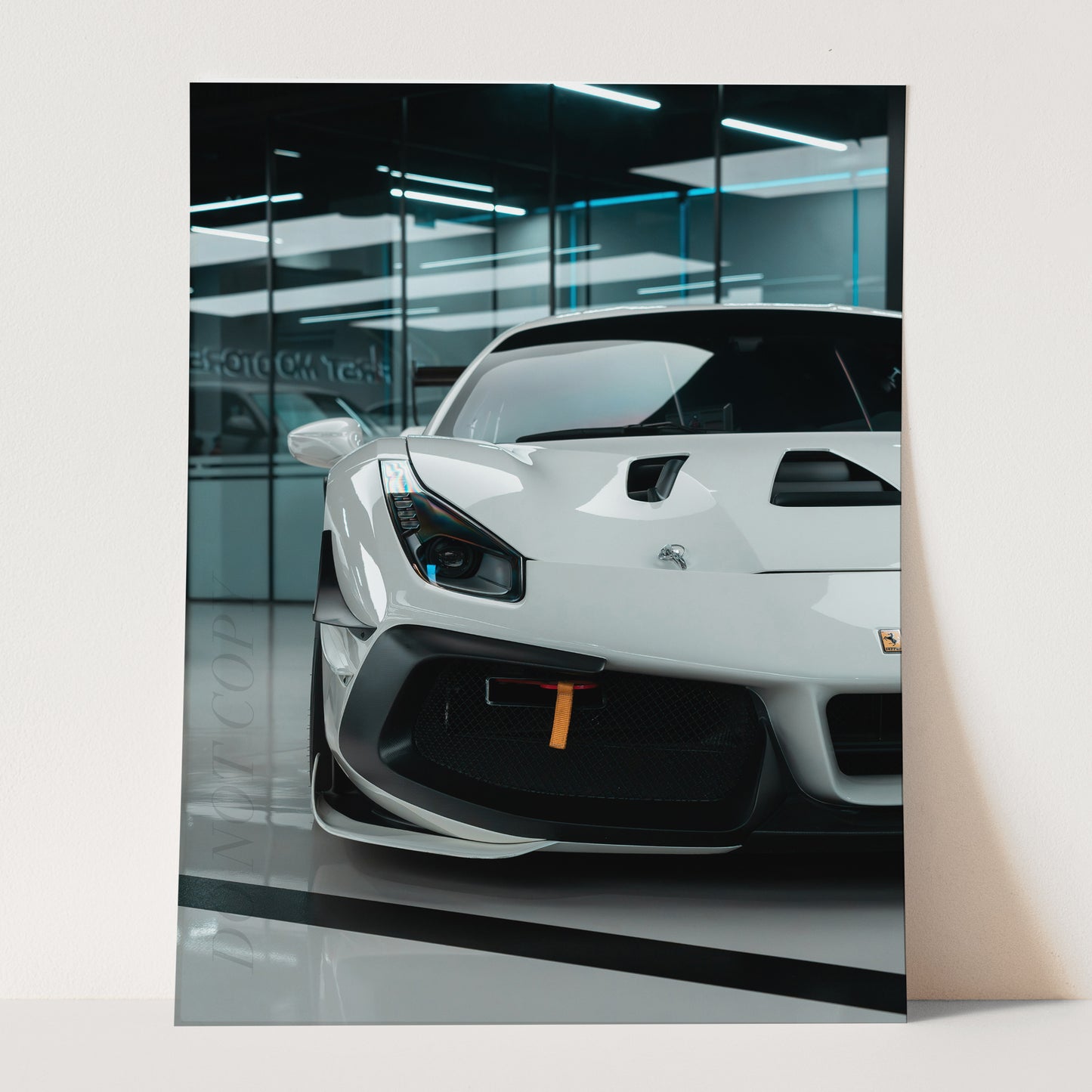 White Ferrari Front View