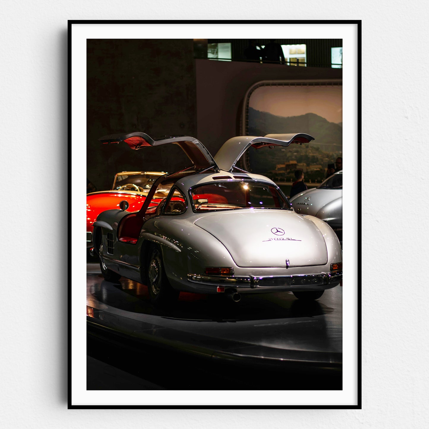 Silver Mercedes Benz 300SL Doors Up
