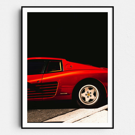 Red Ferrari Testarossa Side View