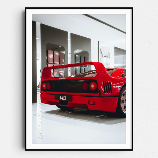 Red Ferrari F40 Rear View