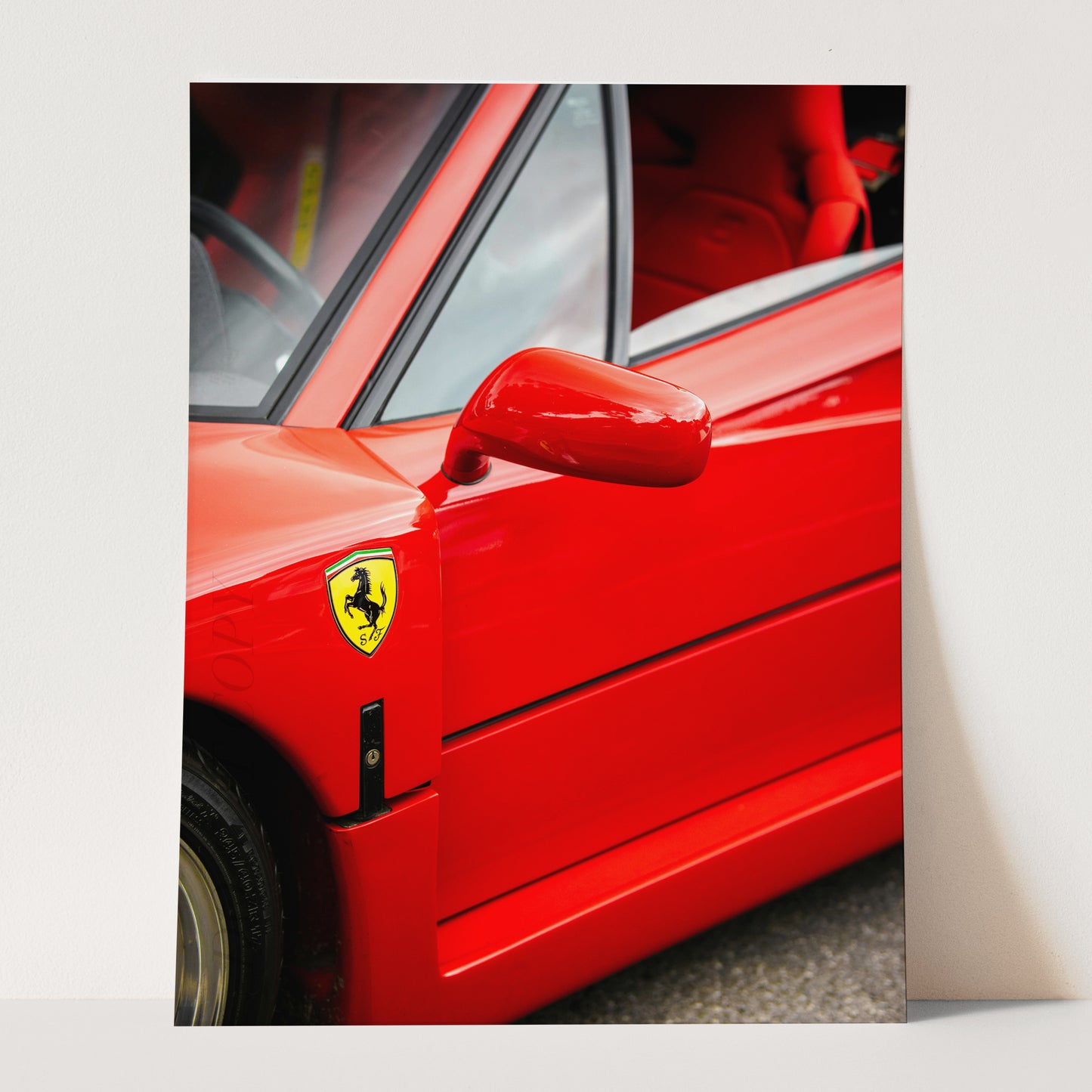 Red Ferrari Side Logo
