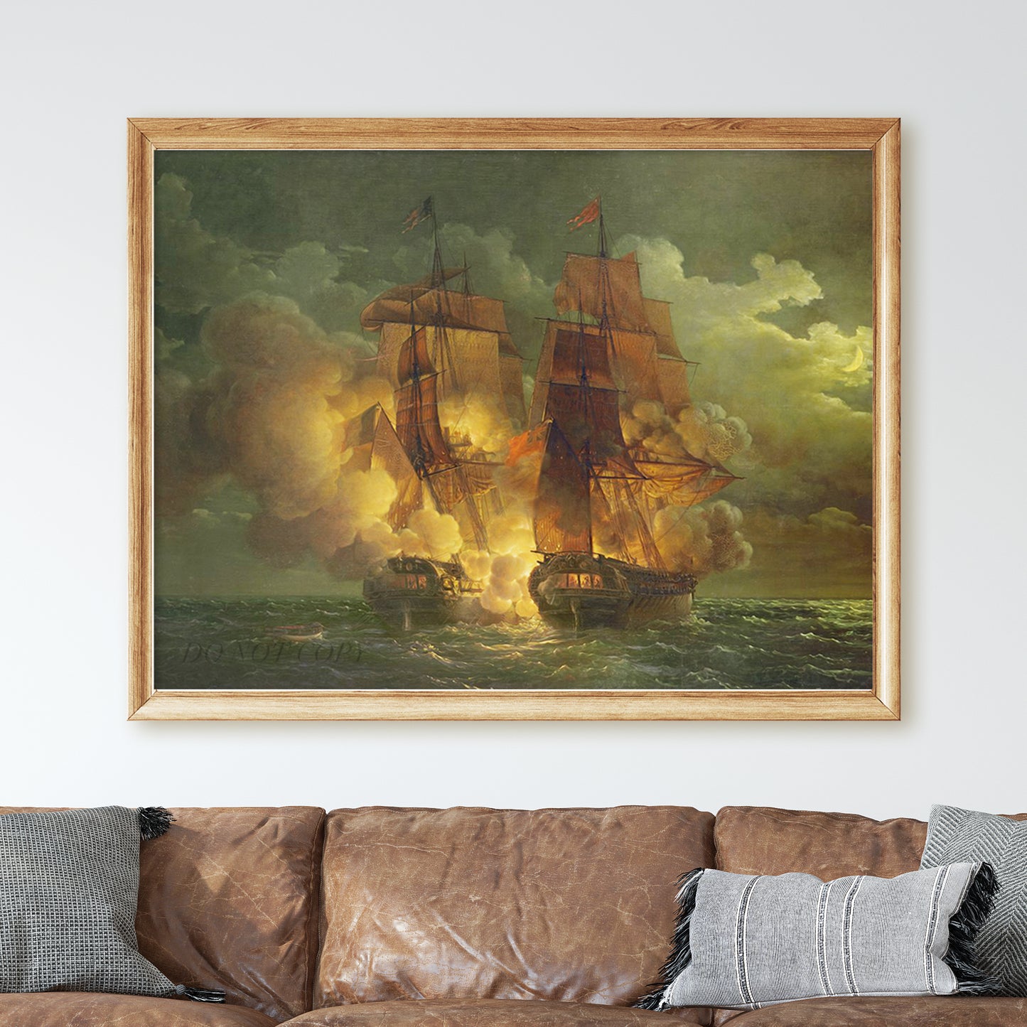 Battle Between the French Frigate 'Arethuse' and the English Frigate 'Amelia' by Louis Philippe Crepin