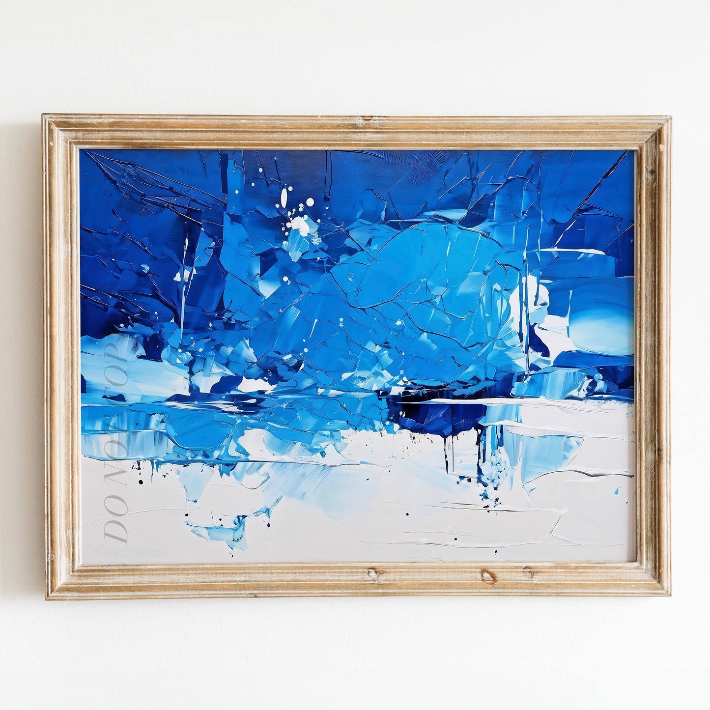Blue and White Abstract Painting