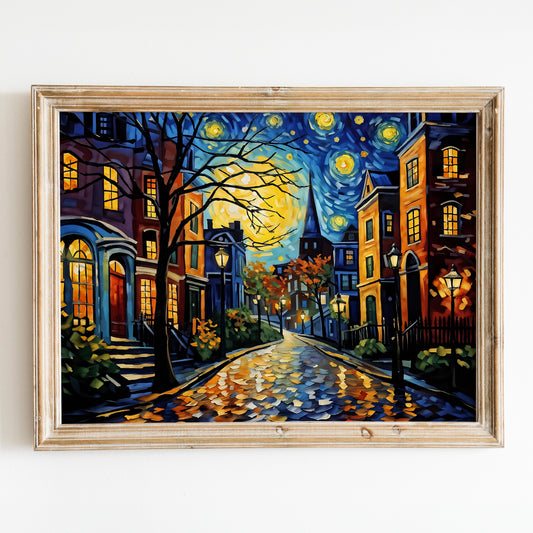 Boston As Van Gogh Starry Night