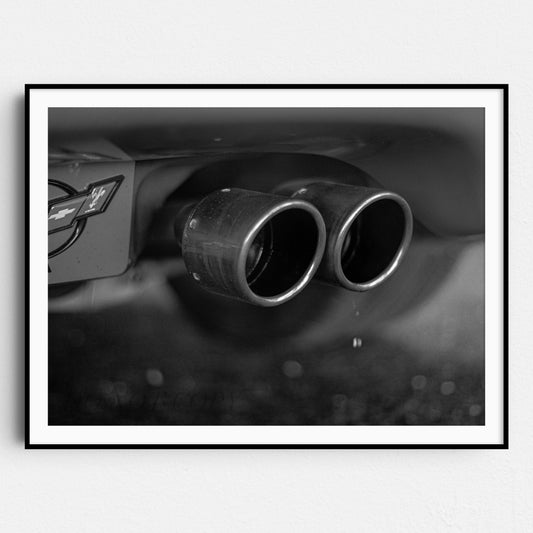Car Exhaust in Black & White