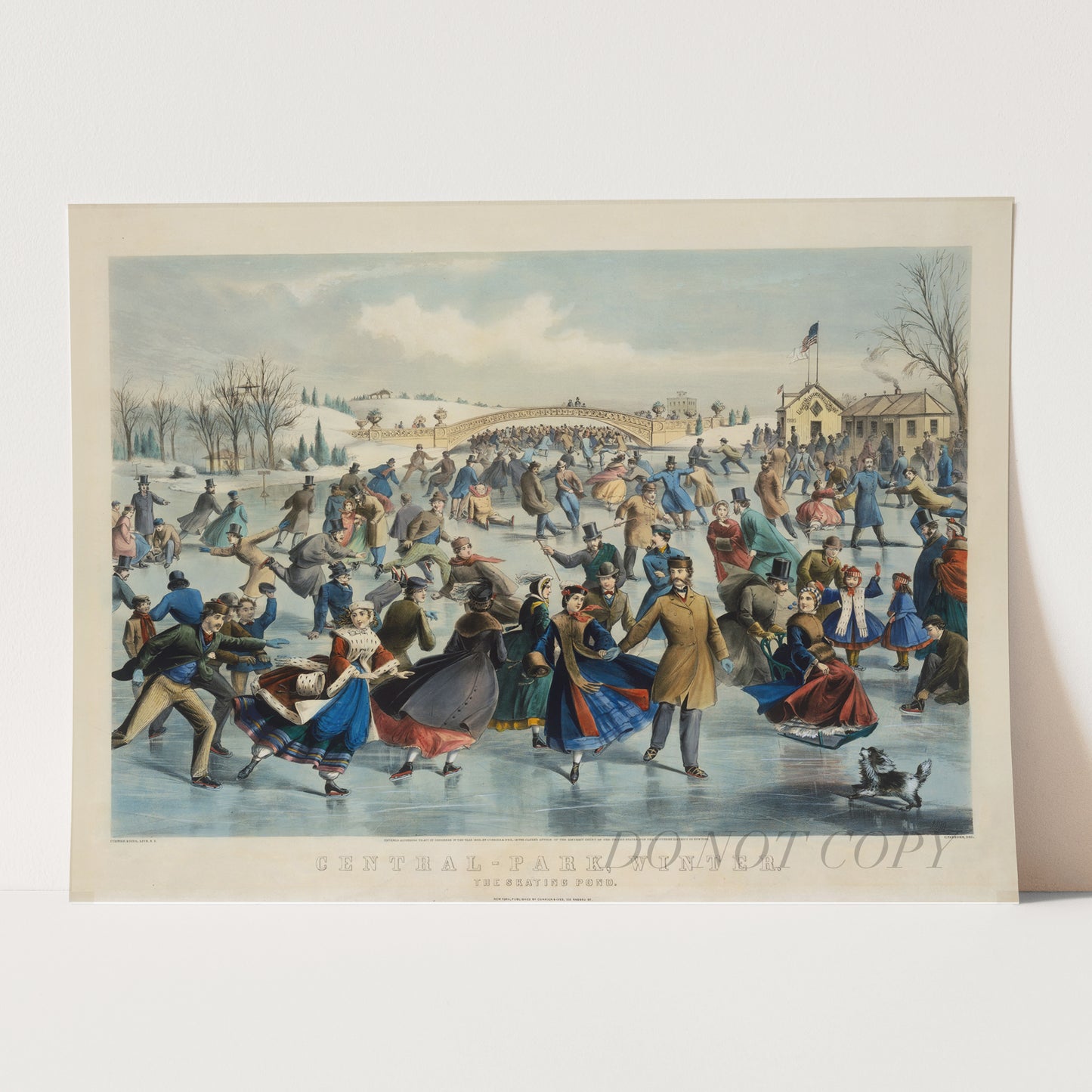 Central Park Winter "The Skating Pond" 1862 by Currier & Ives