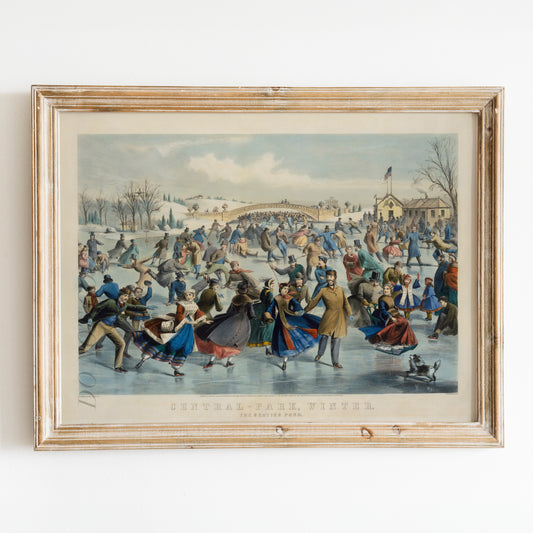 Central Park Winter "The Skating Pond" 1862 by Currier & Ives