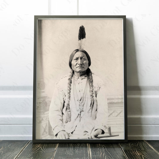 Chief Sitting Bull Lakota Warrior Holding Peace Pipe 1885