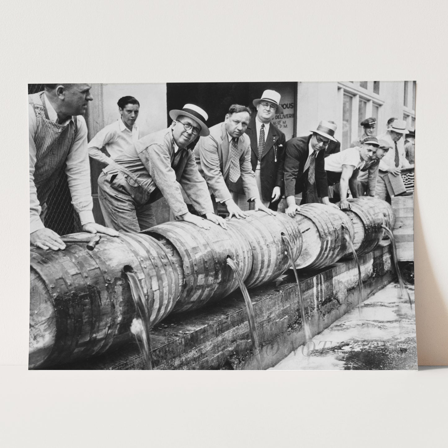Dumping Beer Out During Prohibition 1920s